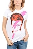 Col rond David Bowie - Montre Femme That Man T-shirt en blanc, Large, White