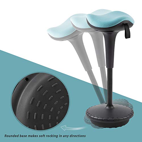 Image of JUMMICO Standing Desk Stool Adjustable-Height Active Learning Standing Chair Tall Swivel Sitting Balance Chair for Office Home School Comfortable and Breathable Seat (Blue)