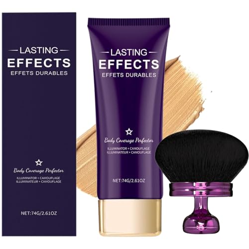 Leg Makeup, Body Coverage Perfector, Body Coverage Perfector for Legs with Brush, Tattoo Full Concealer for Blemish Waterproof Sweat-Proof Last for Days (Natural)