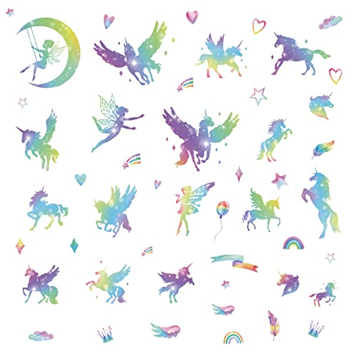 SUPERDANT Adesivi Murali Unicorno Sfumato Colorato...
