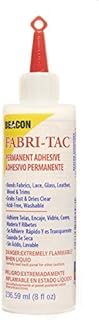 Beacon Adhesives Fabri-Tac Permanent Adhesive Fabric Glue, 8-Ounce, Clear