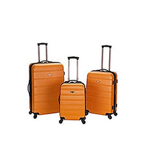 Dark Orange Lightweight Wheeled Briefcase, Solid Pattern, Hard-Shell Design
