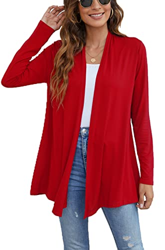 Image of Ladlop Women's Lightweight Open Front Cardigans Long Sleeve Casual Soft Drape Fall Cardigan