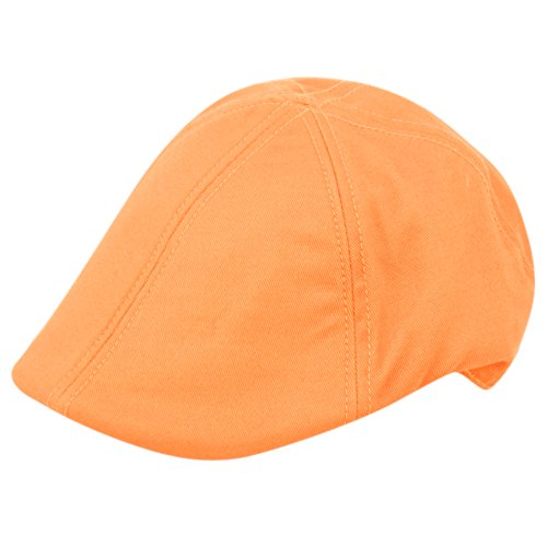 Mens 6pannel Duck Bill Curved Ivy Drivers Hat One Size(Elastic Band Closure) (Apricot B)