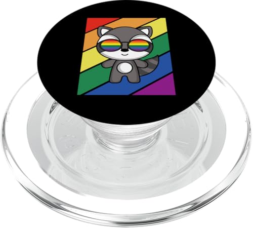 Occhiali LGBTQ Flag Gay Pride Month Rainbow Raccoon LGBT PopSockets PopGrip per MagSafe