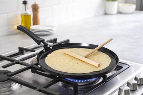 FERRETERIA LEPANTO Crepera Antiadherente 24 cm – Sartén para Crepes y Tortitas con Espátula