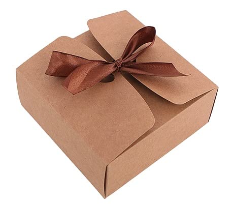 ギフトボックス ラッピング 箱 袋 おしゃれ プレゼント ギフト 可愛い お菓子 贈り物 丈夫 便利 簡単 長方形 中サイズ 無地 リボン付き 8枚