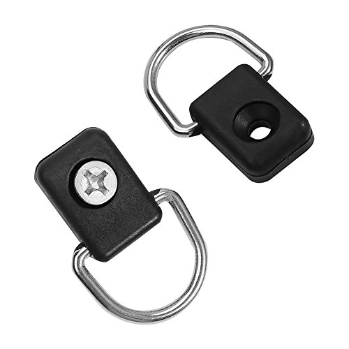Kajak D Ring, 10er Schwarz Kanu Angeln Rigging D Ring mit M6 Schrauben für Bungee Kit