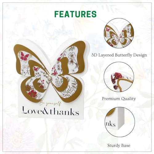 Image of Oasis Pack of 10 Luxury Butterfly Style Flower Paper Baskets - Gold Cardboard Bouquet Gift Boxes - Decorative Floral Arrangement Containers - Elegant Packaging for Fresh Flowers, Hampers, Weddings & Gifting - 5764 (P-10)