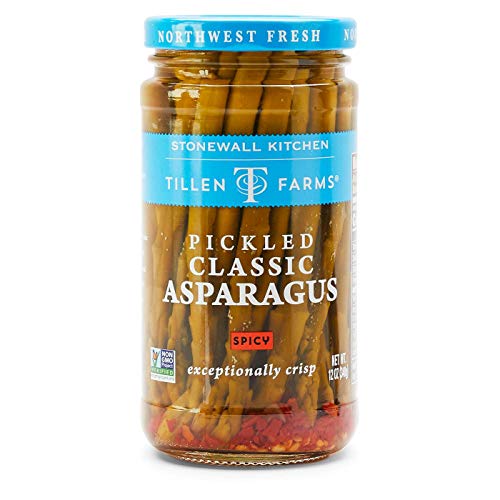 Tillen Farms Hot & Spicy Pickled Crispy Asparagus, 12 Ounce (Pack of 4)