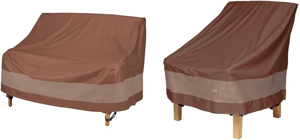 Duck Covers 70W x 38D x 35H Loveseat & 36 Inch Chair Waterproof Patio Furniture Covers