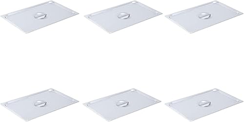 Miniatura 8 de ERUPTA Paquete de 6 tapas de sartén de mesa de vapor de tamaño 13, tapas de sartén de vapor comercial de acero inoxidable, cubierta de sartén NSF
