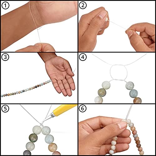 Belle Vous Natural Amazonite Stone Round Loose Beads with Storage Box (100 Pack) - 8.6mm Crystal Energy Healing Gemstone Bead Set for Jewellery & Bracelet Making