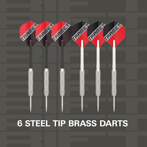 Target Darts Rift Dartboard Set | Stahlspitzen-Dartscheibe | Klammerloser Draht | Enthält Zwei Sätze 17G-Darts | Komplettes Starter-Set | Enthält 1 Monat DartCounter-App