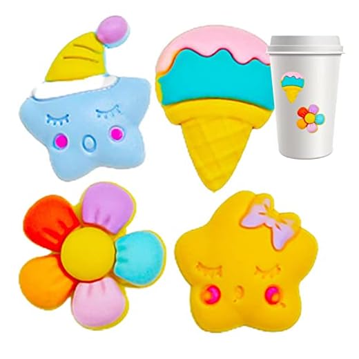 Mini Adesivos 3D - Bonitos adesivos 3D para garrafas de água - 4 unidades de decalques bonitos à prova d'água para copos e garrafas de água, decoração de adesivos para geladeira e celular faça Liushui