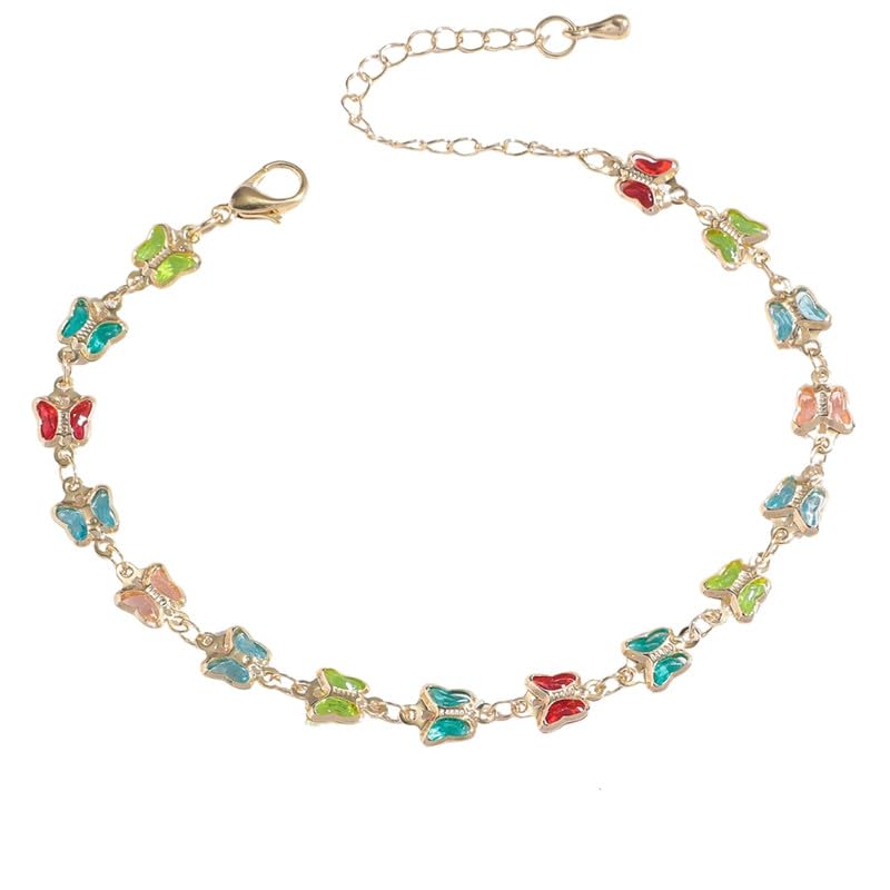 carl vinson Daisy Foot Chain for Women Oil Dropped Copper Anklet Design-picture-2