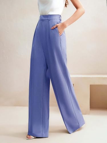 Image of KOTTY Women's Elegant High-Waist Wide-Leg Trousers for Office & Casual Wear