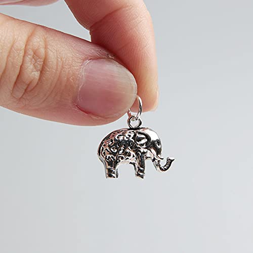 Acxico 1Pcs Silver Elephant Charm Animal Zoo Pendant for Bracelet Necklace2