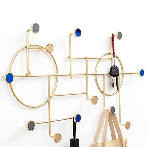 AI HUI Kreativ Dekorativ Kleiderhaken Runden Eisenkunst Multifunktion Wand-Garderobe Türhängeleiste Speicher anzeigen Flur Garderobenleiste Cover