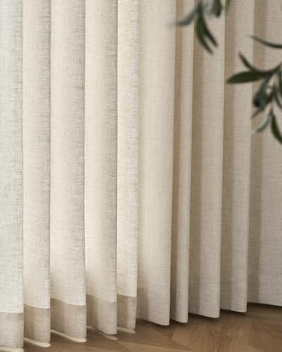 Image of Graywind Motorized Curtains with Track, Light Filtering Smart Curtains, Hardwired Curtains Compatible with Alexa Google Home Remote Control for Large Windows, Custom Drapes Up to 220 inch, Hush (Beige)