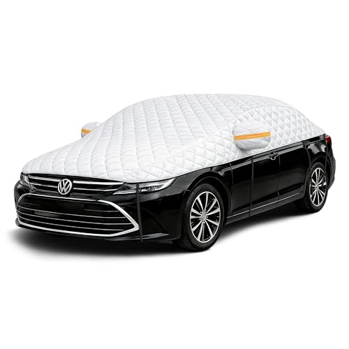 Hail Protector Car Cover, Multi-Layer Cotton Padded Half Car Cover, Thickened Top Protection for Hail, Snow & Impact, Fits Sedan L