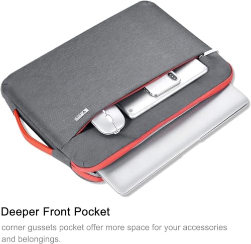 Voova 360°Protective Laptop Sleeve Case 14-15 inch, Waterproof Slim Computer Cover Bag with Handle Compatible with MacBook Air 15 M2/M3/M4, MacBook Pro 15, Hp chromebook 14, Grey