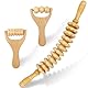 Uoimky 3 Stück Faszienrolle Holz, Massageroller Holz mit Griff Faszienstab Set Anti Cellulite Massagegerät maderotherapie für Rücken, Beine, Nacken, Cellulite Muskelentspannung