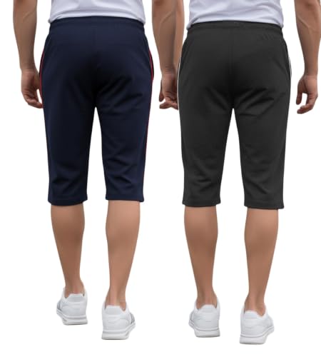 Image of FEEL TRACK Men's Regular Fit Three Fourth Capri (Pack of 2)