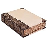 Rustic Vintage Leather Spine Bound Journal - 200 Pages, 6"X4"(A6), Brown - Handmade Antique Deckle Edges Watercolor Paper - Book of Shadows/Spell - Writing Notebook Sketchbook for Women and Men by