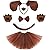 6 Pieces Puppy Dog Tutu Skirt Animal Costume Set Dog Ears Headband Bow Tie Fake Nose Tail Puppy Paw Gloves and Brown Tutu Skirt for Halloween Cosplay Party