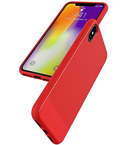 iPhone Xs Max Case, Asmart Resilient Shock Absorption Phone Case iPhone Xs Max Cover Slim Thin TPU Bumper Flexible Protective Phone Case for Apple iPhone Xs Max 6.5-Inch 2018 (Red)