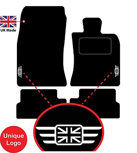 Lusso Carpet Floor Mats for Car | Tailored/Compatible to Fit Mini Cooper R56 from 2006 to 2013 | Front & Rear with Heel Pad | 4-Piece Set (Black Edging) - Image 3