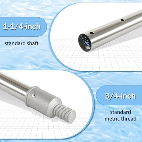 Greeily Pool Cleaner Extension Pole 2.5–12.3 Feet: Heavy-Duty Pool Extension Pole for Filter Brushes and Vacuum Heads Adjustable Thickened Steel Construction with Sponge Handle (Pool Pole) by Greeily - Image 6