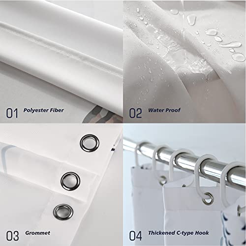 Subently Shower Curtain Set Of 4 Pcs Basket Herringbone 72X72 Inches With Non-Slip Rugs Toilet Bath Mat And Toilet Lid Cover For Bathroom #TOP5