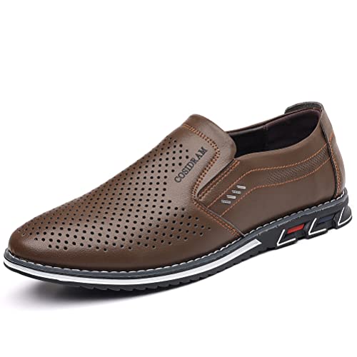 COSIDRAM Mens Casual Shoes Slip on Loafers Lightweight Hollow Out Breathable Male Shoes