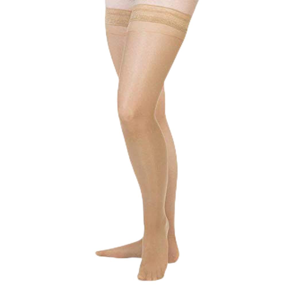 Allegro 8-15 mmHg Essential 82 Sheer Support Compression Stockings - Thigh High, Closed Toe, Compression Hose for Women