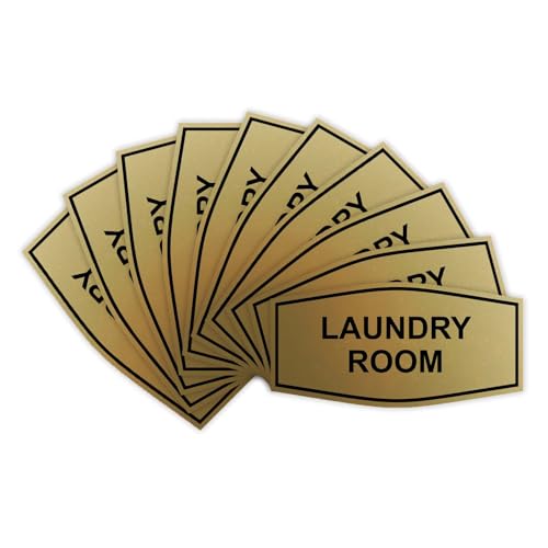 Fancy Laundry Room Sign (Brushed Gold) - Large 10 Pack
