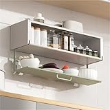 Küchenregal, an der Wand montierte Gewürzaufbewahrungsbox, multifunktionales Regal, herunterklappbares Gewürzregal, hängender Aufbewahrungsschrank für Esszimmer, Badezimmer, Wohnzimmer