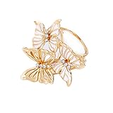  3-Schmetterling Schalring Tuchring Tuchhalter Tuchclip Tuchbrosche Scarf Clip - Weiß2