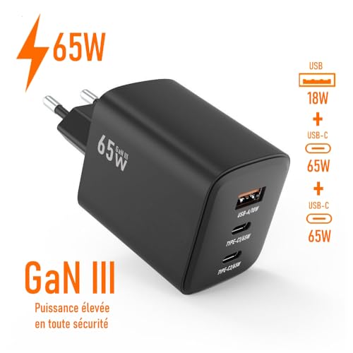 Cargador GaN 65W acce2s portátil para teletrabajo con ordenadores y móviles 2