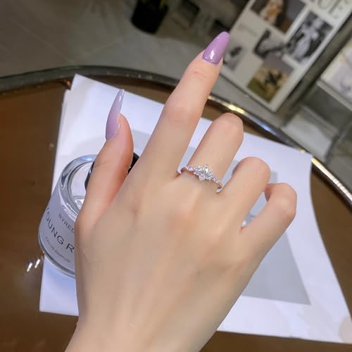 1 Carat Marquise Cut Moissanite Engagement Ring with Side Stones, 925 Sterling Silver Plated 18K White Gold Ring for Women4