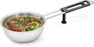 Allo TriPly Stainless Steel 12cm Tadka Pan, 575ml, Naturally Non Stick Cookware for Dal, Spice Tempering Seasoning, Long W... Price In India