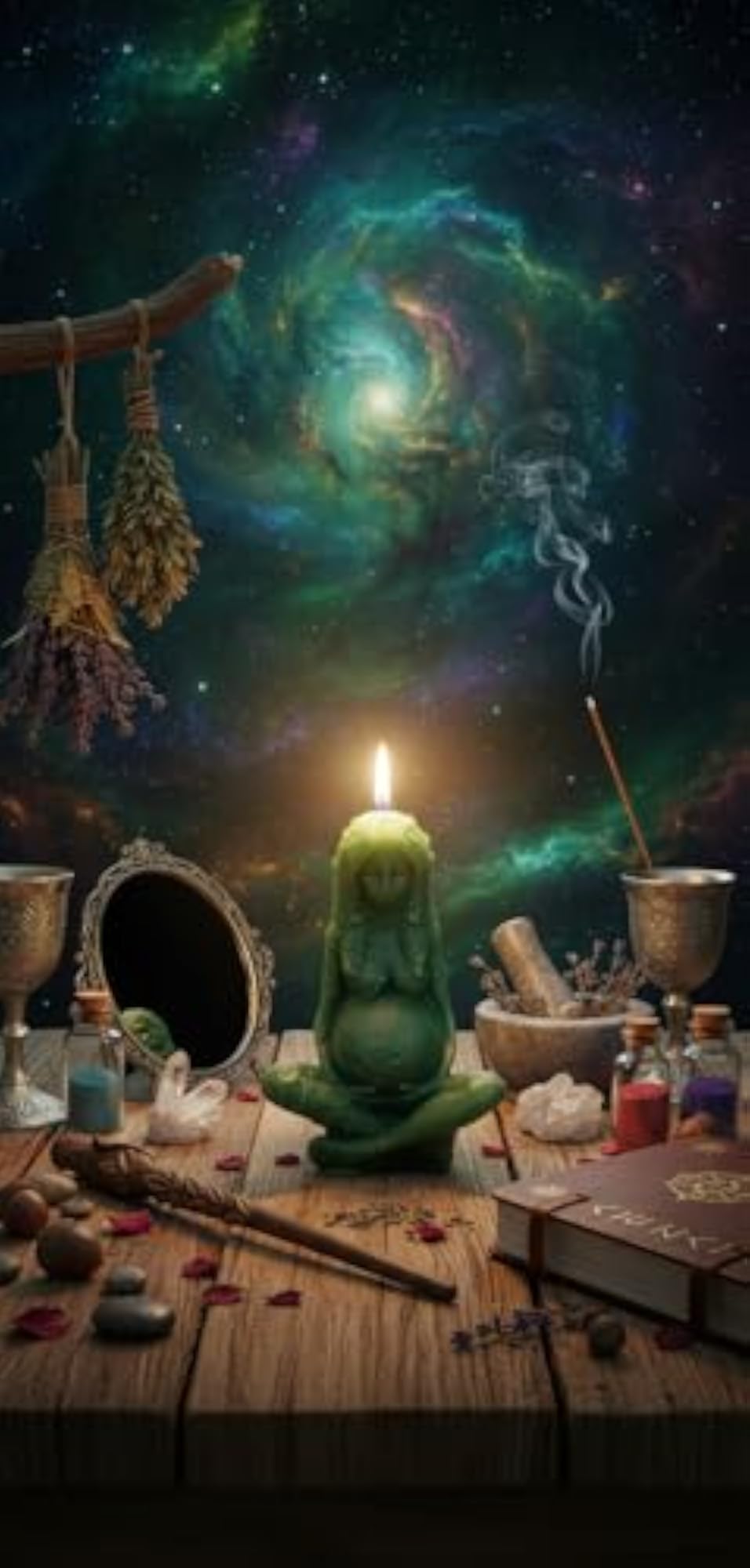 KD24 Mother Earth Green Candle, Soy Wax for Spell Casting