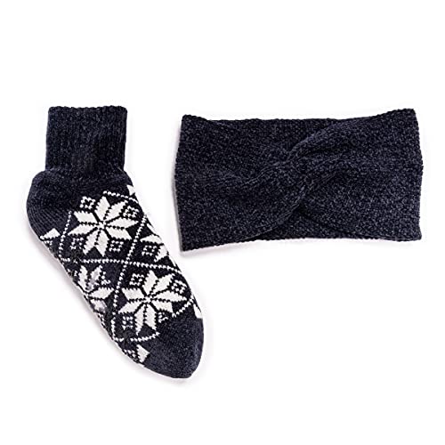 Image of MUK LUKS Women's Women's Chenille Sock and Headband Set