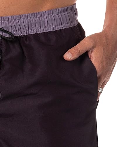 DC Comics Superman Men's Swimming Trunks Pool Waterpark Board Shorts Mesh Netting Elastic Waistband (Small) Black2