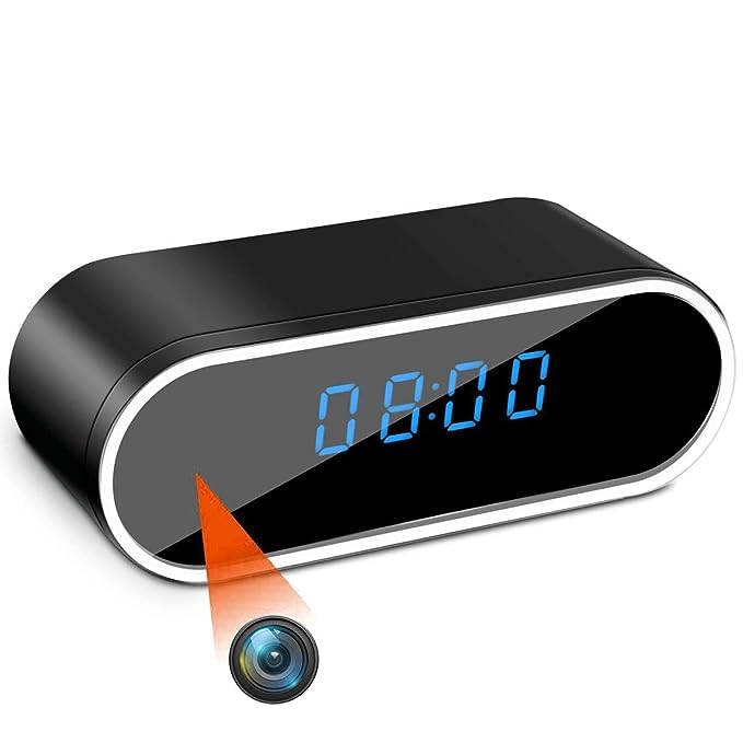 WiFi Hidden Cameras Clock, HD 1080P Nanny Cam, 150°Degree Wireless Security Camera With Night Vision/Motion Detection/Loop Recording For Indoor Home Security Monitoring