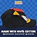 Shadow The Hedgehog Baseball Hat, Kids Sonic Cotton Adjustable Ball Cap with 3D Ears and Curved Brim, Black, One Size