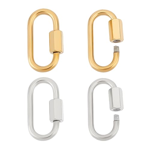 UNICRAFTALE 4Pcs Stainless Steel Screw Locking Carabiner