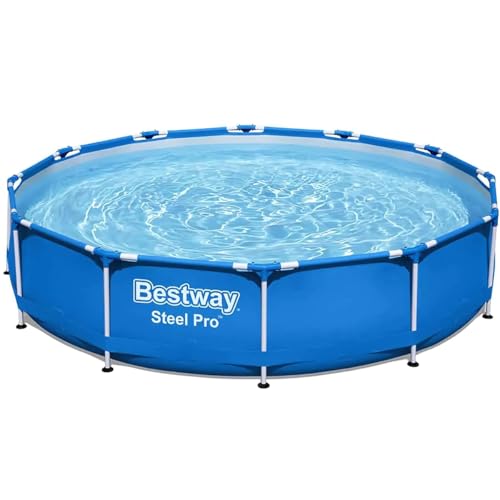 Bestway Steel Pro MAX, Piscina Estruturada Redonda, 3,05m x 76cm, 4.678L, Azul (Azul)
