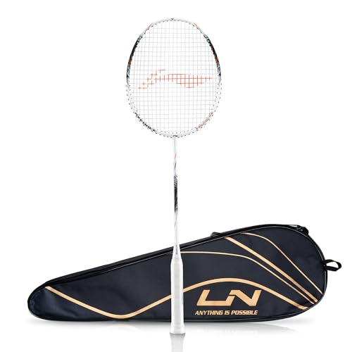 Image of Li-Ning Axforce Tiger Strung Badminton Racquet for Professional Players| 32 LBS Max Tension | Head Heavy | 7mm Flexible Shaft | Carbon Fibre Frame